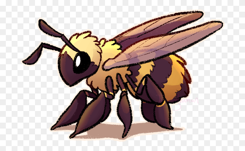 702x457 711x468 Cute Bee By Taiintyhuman D99atsy Cute Bee Drawing, Wasp, Insect, Invertebrate HD PNG Download