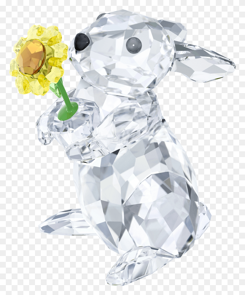 1645x2013 776751 Swarovski Linha Cristal Living Coelho Swarovski Rabbit With Sunflower, Diamond, Gemstone, Jewelry HD PNG Download