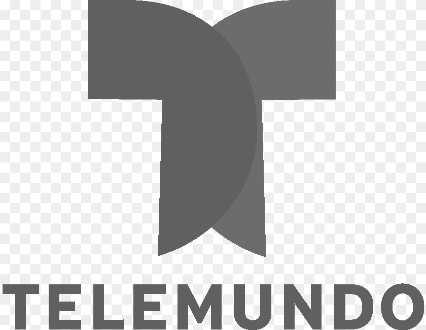 831x650 Telemundo Logo, Gray Sticker PNG