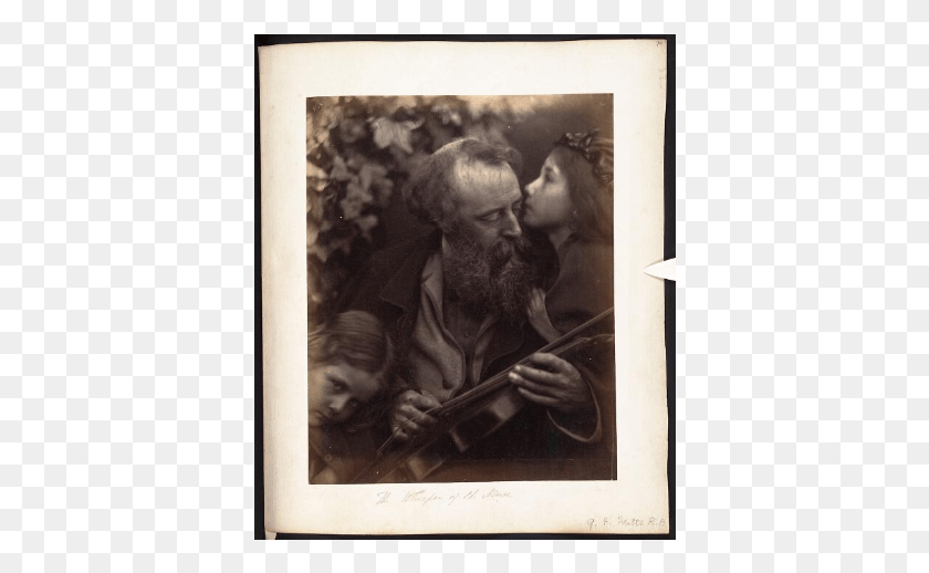 382x458 A 19th Century Man And Two Girls As Photographed By Whisper Of The Muse Portrait Of G.f. Watts, Person, Human, Face HD PNG Download