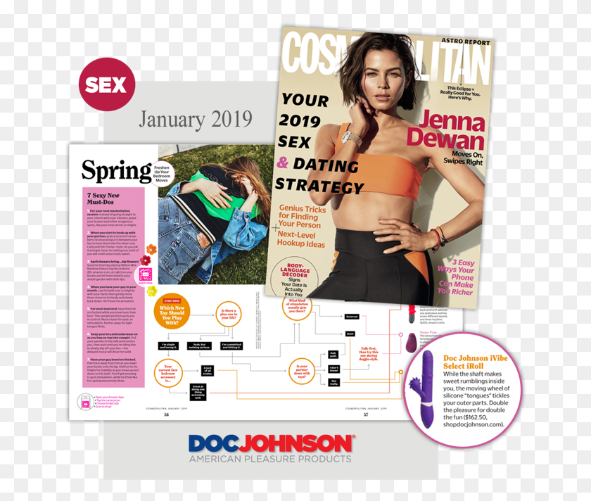 658x652 A 39triple Act39 Of Pleasure Doc Johnson39s Iroll Is Cosmopolitan Magazine Cover 2019, Person, Human, Flyer HD PNG Download