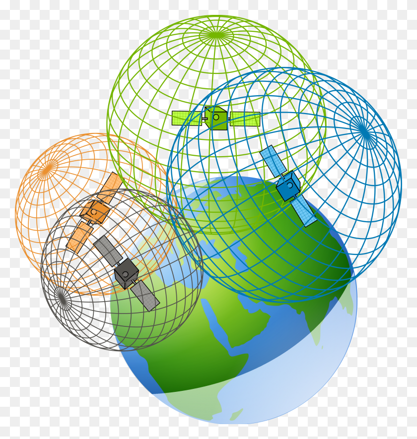 2269x2400 A 3d Visualisation Of Trilateration Utilising Four Gps Satellieten, Outer Space, Astronomy, Space HD PNG Download
