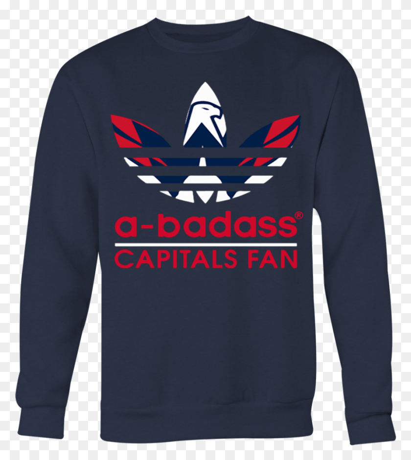 889x1003 A Badass Washington Capitals Fan And Adidas Logo T Long Sleeved T Shirt, Sleeve, Clothing, Apparel HD PNG Download