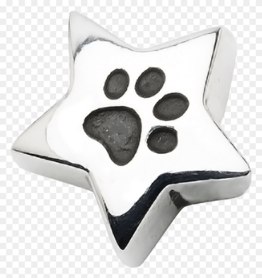 809x865 A Beautiful Sterling Silver Star Charm With One Paw Silver, Pillow, Cushion, Diaper HD PNG Download