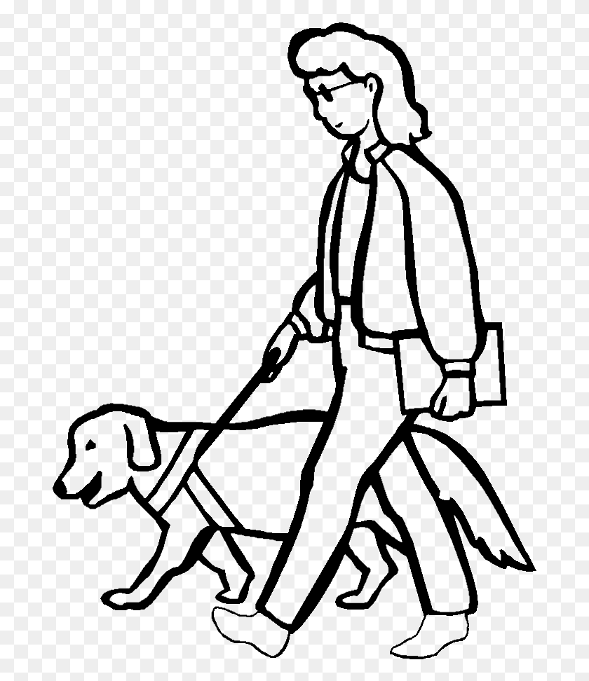 692x912 A Blind Woman Walking With Dog Coloring Pages Walking The Dog Coloring Pages, Person, Human, Photography HD PNG Download
