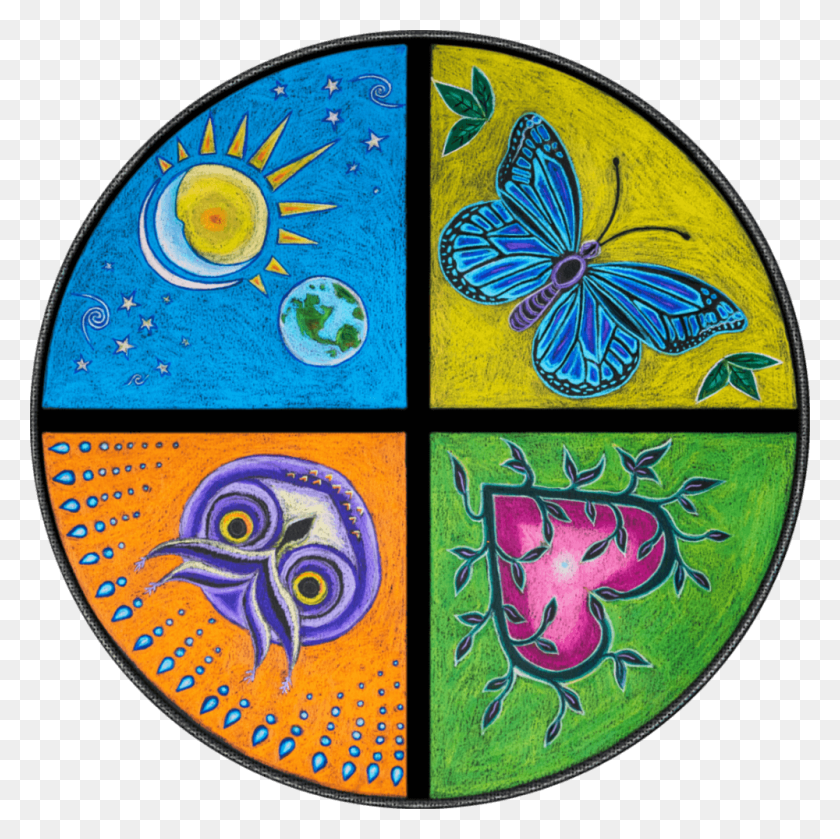 1000x1000 A Ceremony Of Song Circle, Stained Glass, Bird HD PNG Download