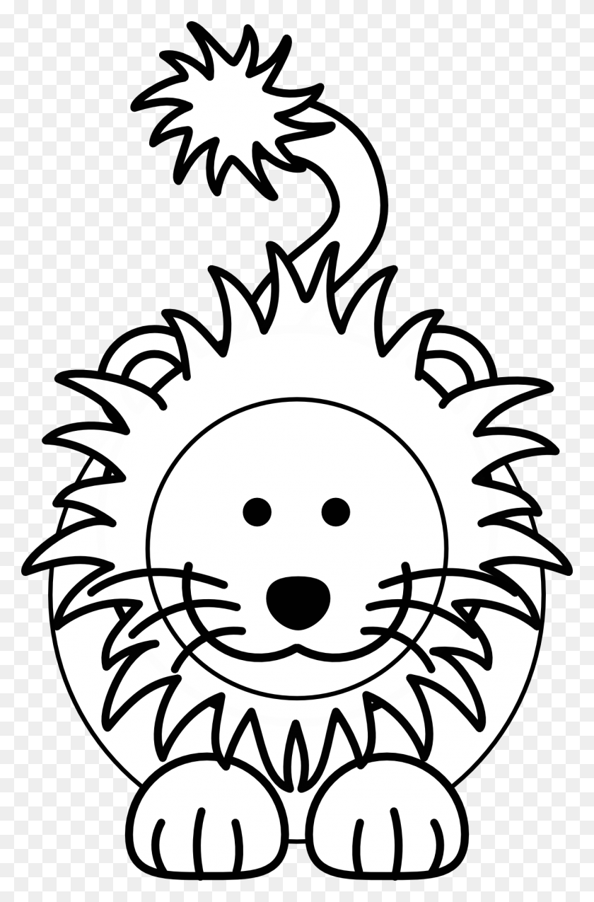 1232x1920 A Child39s Drawing Of A Lion Cartoon Lion Clipart Black And White, Stencil, Graphics HD PNG Download