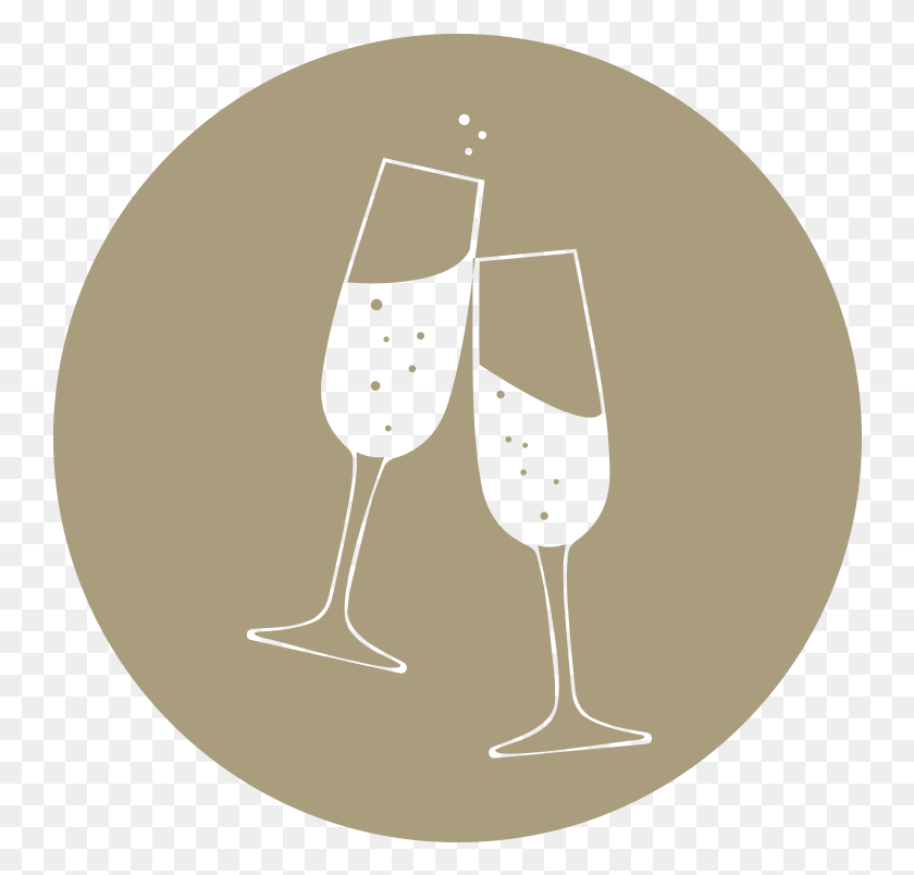 744x744 A Circle Icon With A Gold Background And Inside Two Wine Glass, Wine, Alcohol, Beverage HD PNG Download