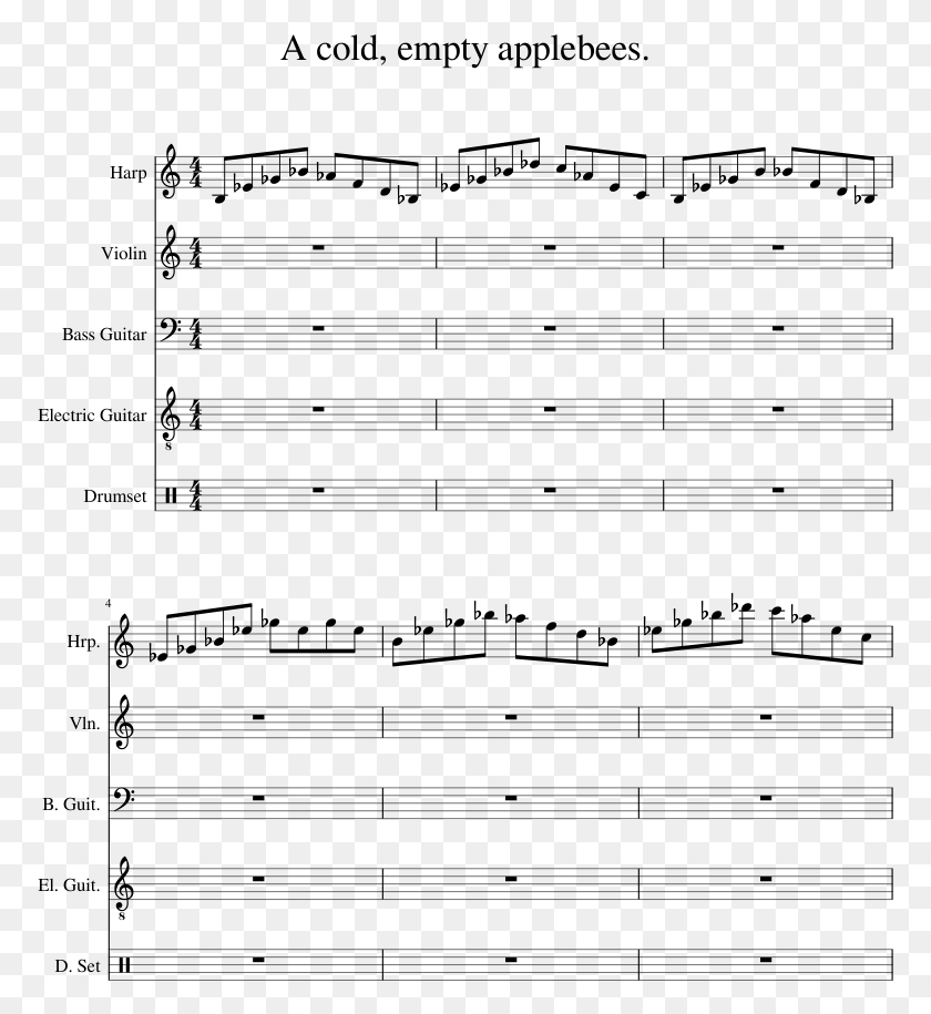 773x855 A Cold Empty Applebees High Hopes Trombone Sheet Music, Gray, World Of Warcraft HD PNG Download