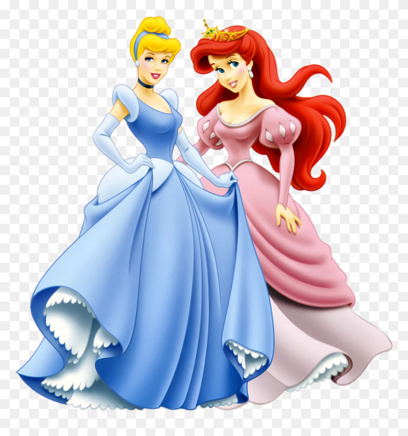 1357x1455 A Collection Of Free Disney Princess Printable Disney Princess Ariel And Cinderella, Figurine, Person, Human HD PNG Download