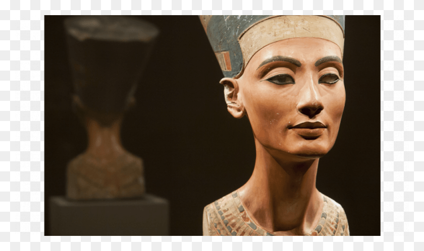 976x549 A Coloured Bust Sculpture Of Nefertiti In A Museum Egyptian Museum Of Berlin, Head, Person, Human HD PNG Download