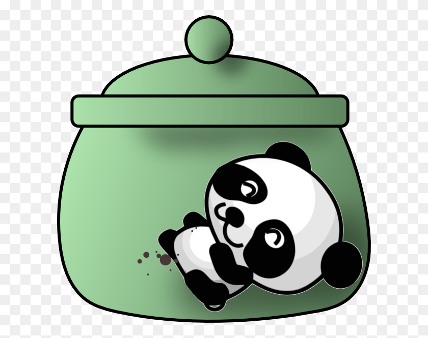 616x605 A Cookie Jar With A Happy Panda Christmas Panda, Giant Panda, Bear, Wildlife HD PNG Download
