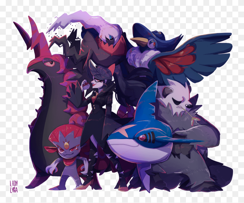 1254x1032 A Copious Amount Of My Favorite Pokemon Are Edgy Dark Cartoon, Graphics, Statue HD PNG Download