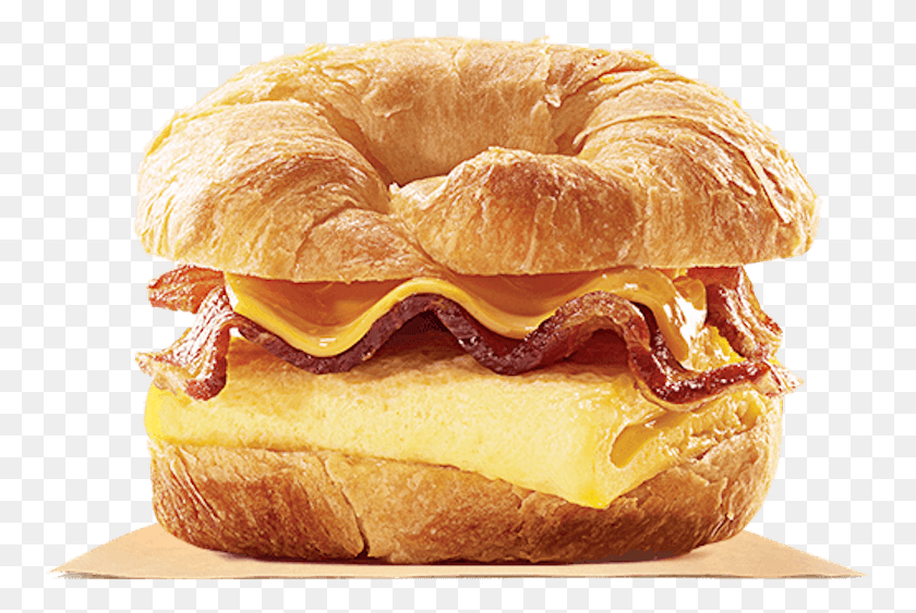 757x503 A Croissant Breakfast Sandwich Bacon Egg And Cheese Croissant Burger King, Burger, Food, Bread HD PNG Download