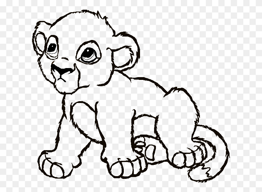 635x555 A Cubby Outline2 Cute Lion Coloring Pages, Text, Stencil HD PNG Download