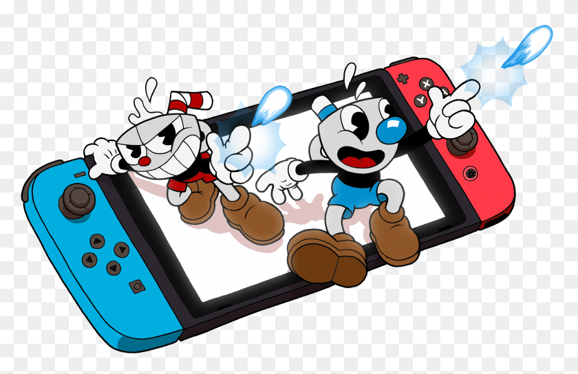 3001x1864 A Cuphead Mugman Switch Transparent, Computer, Electronics, Text HD PNG Download