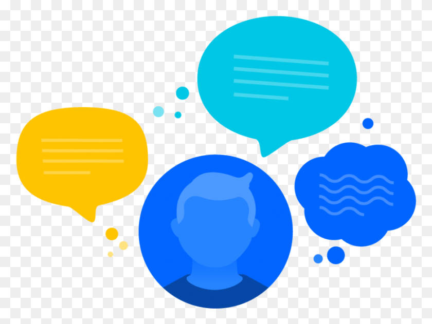 871x638 A Customer Thinking And Speaking In Word And Thought Graphic Design, Ball, Balloon, Graphics HD PNG Download