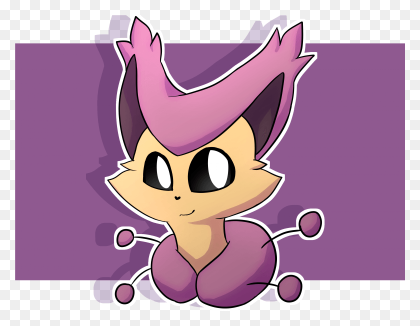 2940x2233 A Cute Delcatty In All Her Glory Cartoon, Graphics, Purple HD PNG Download