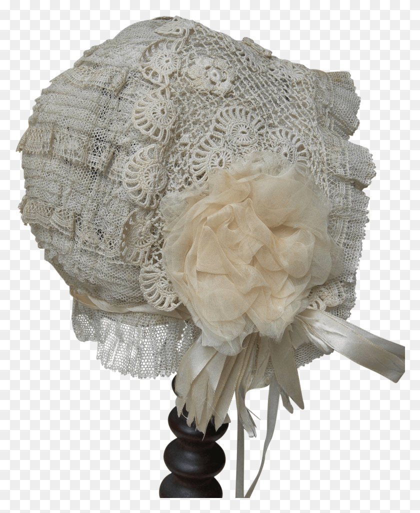 1358x1683 A Delightful Little French Handmade Lace Baby Bonnet Garden Roses, Hat, Clothing, Apparel Descargar Hd Png