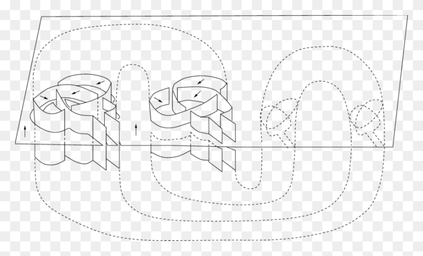 850x490 A Diagram Of 2 Twist Spun Trefoil Line Art, Gray, World Of Warcraft Hd Png