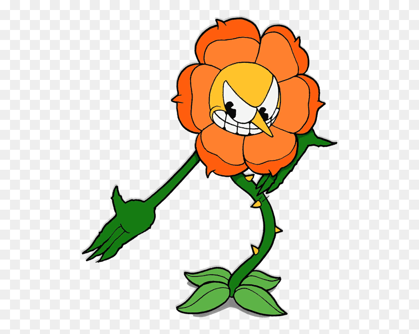 516x609 A Drawing Of One Of My Favorite Bosses From Cuphead Cuphead Floral Fury, Graphics, Floral Design HD PNG Download