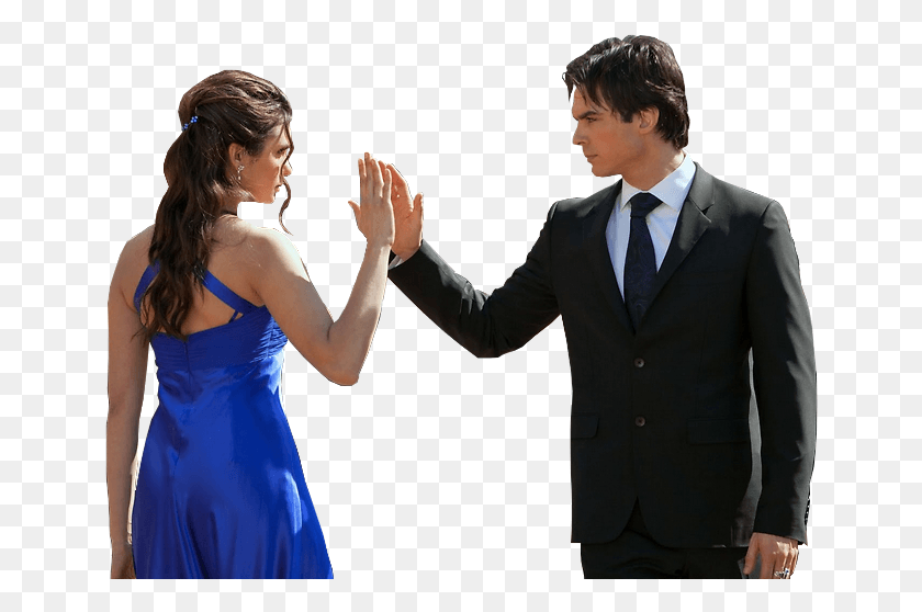 650x498 A Elena Damon And Elena Dancing, Tie, Person, Clothing HD PNG Download