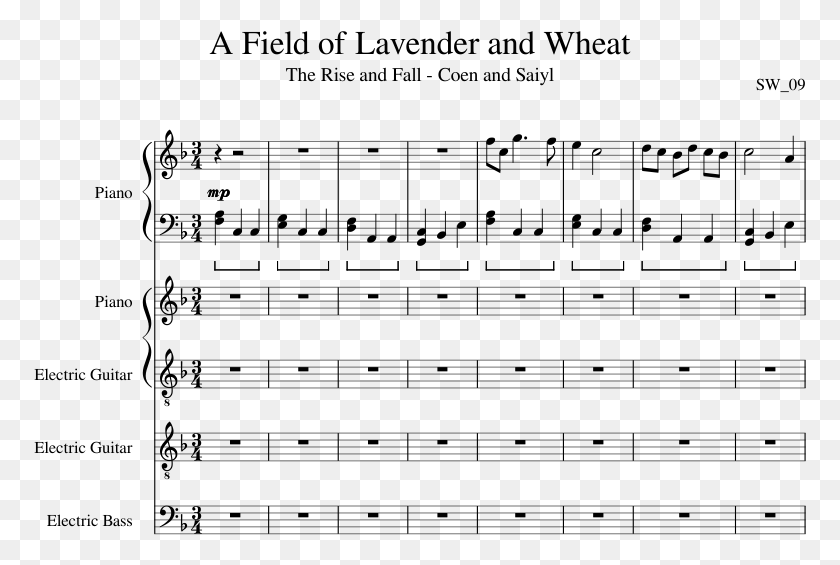 773x505 A Field Of Lavender And Wheat Sheet Music, Gray, World Of Warcraft HD PNG Download