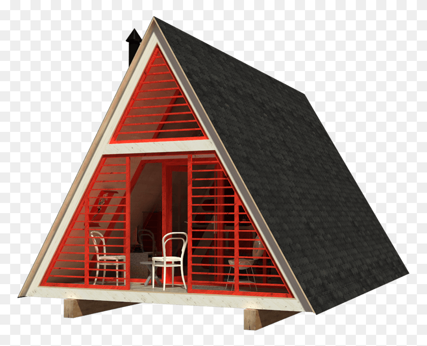773x622 A Frame Cabin Plans Dolores Frame Window House, Triangle, Chair, Furniture HD PNG Download