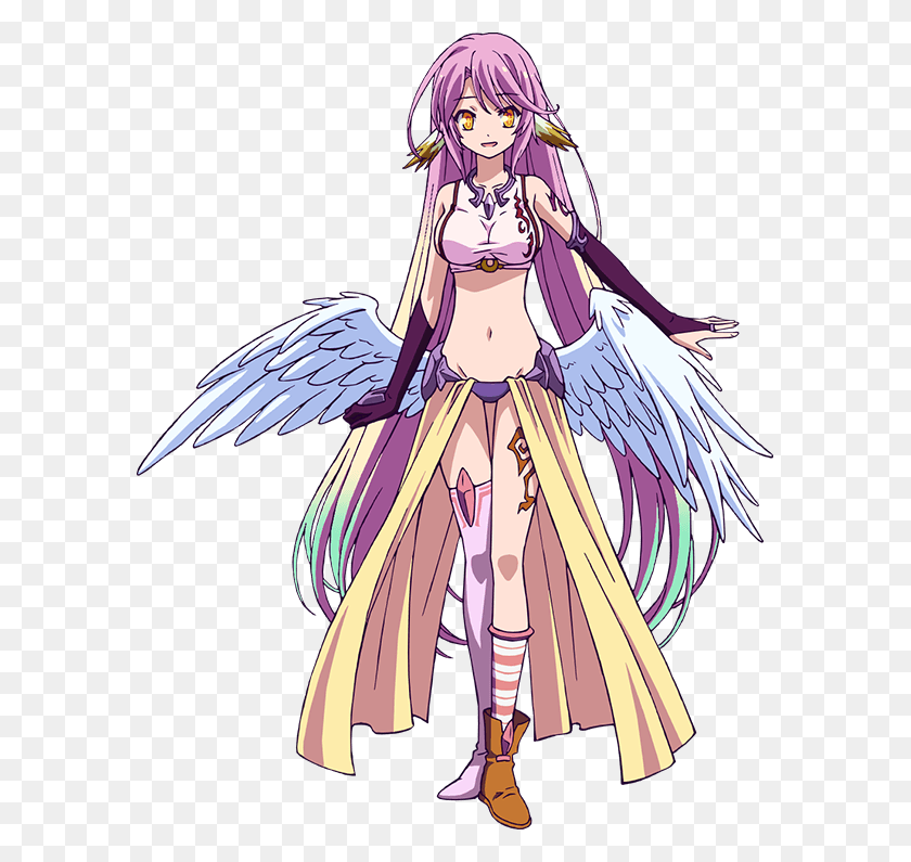 587x735 A Girl With A Heavenly Wing Species Also Called A God No Game No Life Jibril Fanart, Manga, Comics, Book HD PNG Download