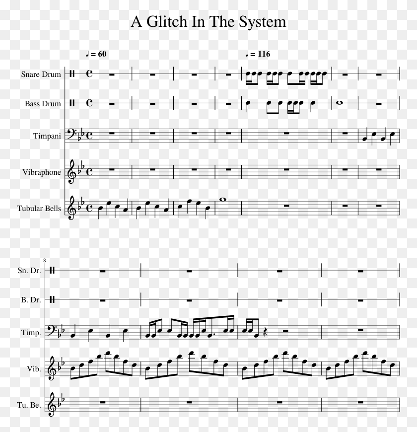 773x810 A Glitch In The System Sheet Music For Percussion Sheet Music, Gray, World Of Warcraft HD PNG Download