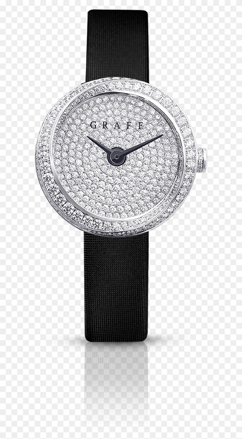 604x1463 A Graff 30mm Spiral Watch With Diamond Dial And Black, Wristwatch, Lamp, Clock Tower HD PNG Download