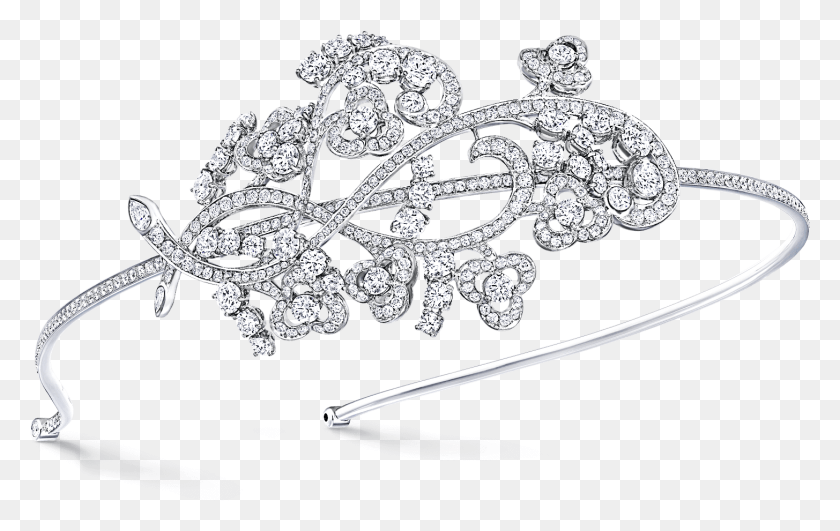1455x879 A Graff Bridal Diamond Hair Band Featuring Floral Motif Tiara, Jewelry, Accessories, Accessory HD PNG Download