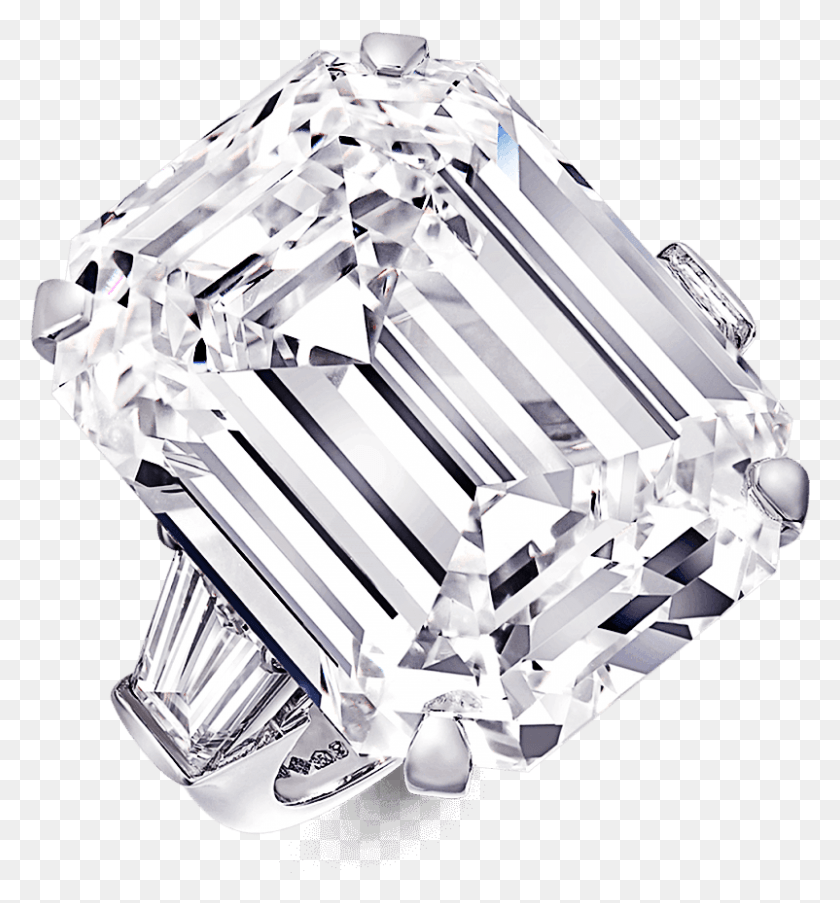 802x867 A Graff D Flawless Emerald Cut Diamond Ring With Baguette Engagement Ring, Diamond, Gemstone, Jewelry HD PNG Download