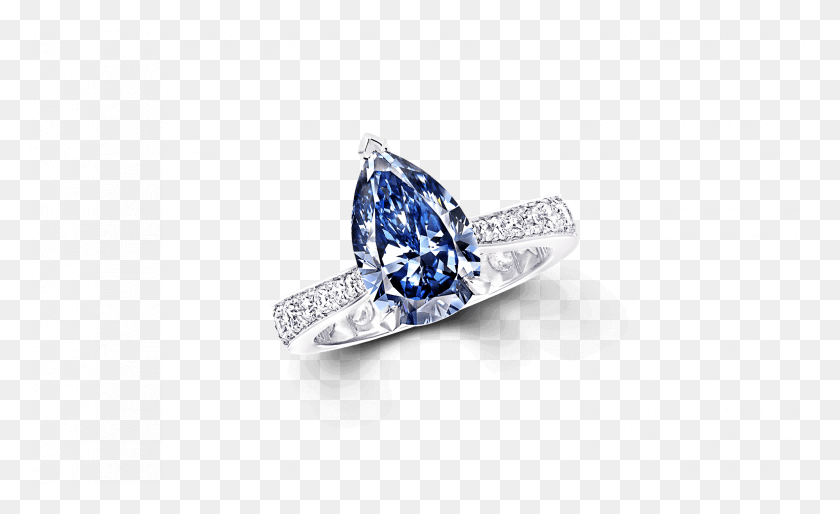 1994x1163 A Graff Ring Featuring A Fancy Deep Blue Pear Shape Engagement Ring, Gemstone, Jewelry, Accessories HD PNG Download