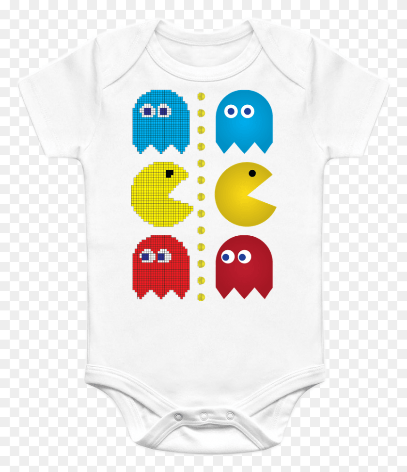 826x967 A Great Pac Man Baby Onesie For Old School And New Smiley, Clothing, Apparel, Bird HD PNG Download