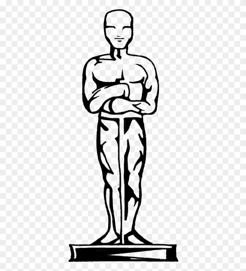 381x867 Descargar Png Una Guía Para Los Oscars 2017 La Torre 90O Año Premio Oscar Dibujo De Imagen, Persona, Humano, Mano Hd Png