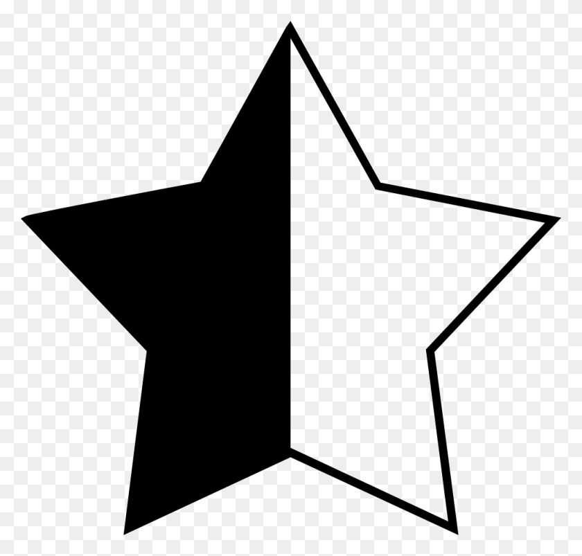 980x934 A Half Star Rating Black Half Star Transparent, Symbol, Star Symbol, Cross HD PNG Download