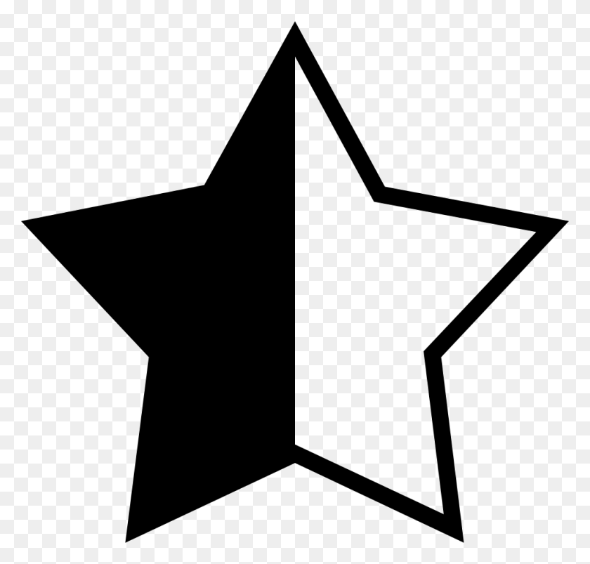 980x934 A Half Star Rating Comments Rating Star And Half Star, Symbol, Star Symbol, Axe HD PNG Download