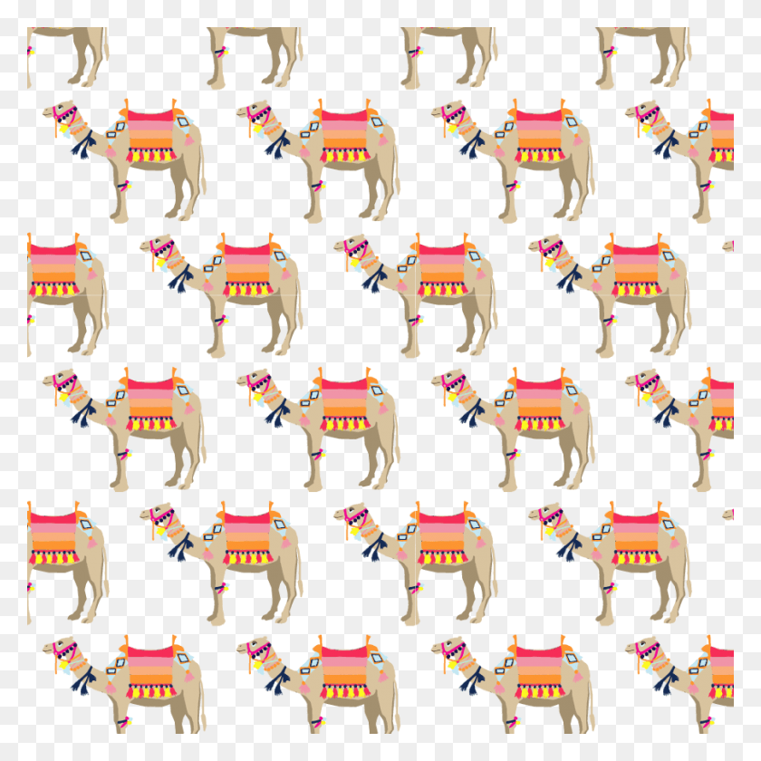 900x900 A Hand Drawn Camel Complete With Pom Poms And Tassels Katie Kime Camel, Person, Human, Diaper HD PNG Download