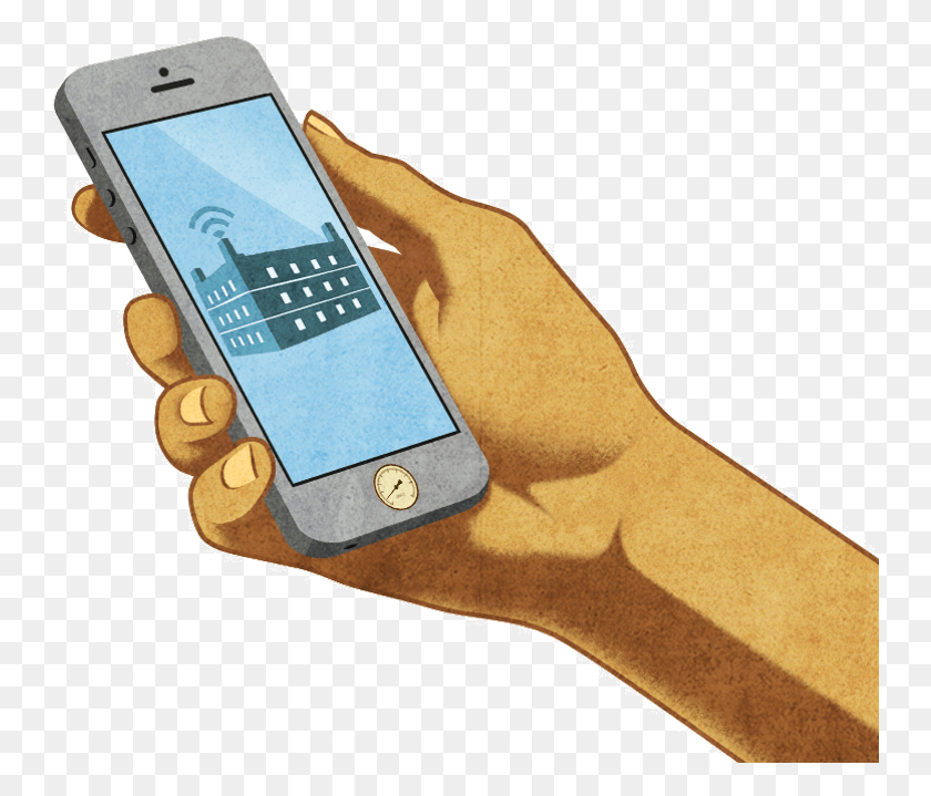 747x659 A Hand Holding A Mobile Phone With The Sms Works Logo Iphone, Phone, Electronics, Cell Phone HD PNG Download
