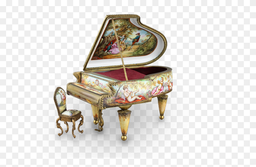 677x487 A Large Vintage Viennese Enamel And Gilt Metal Musical Fortepiano, Leisure Activities, Grand Piano, Piano HD PNG Download