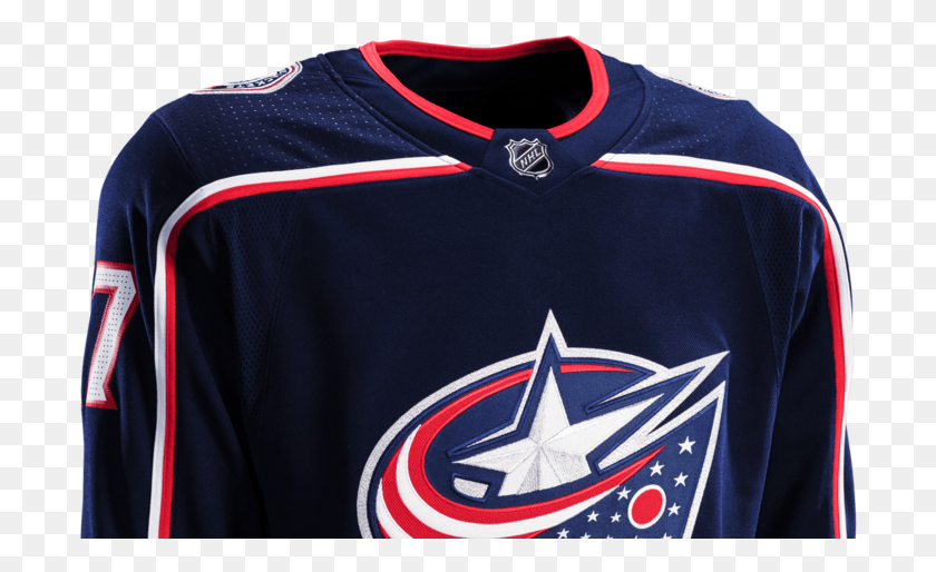 698x454 A Look At The Blue Jackets39 New Adidas Uniforms Columbus Nhl Jersey, Clothing, Apparel, Shirt HD PNG Download
