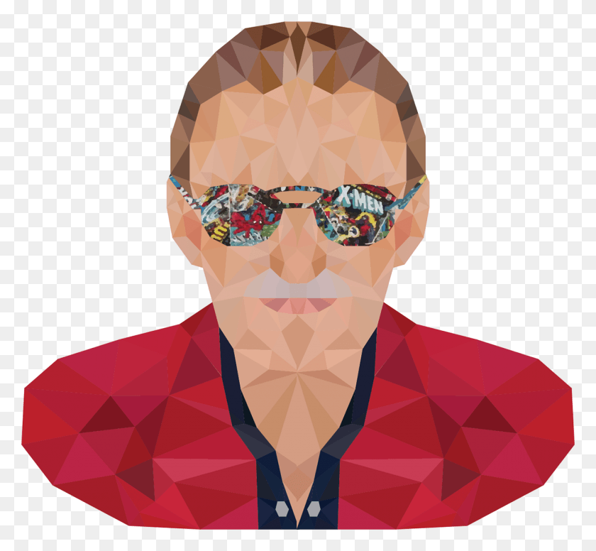1200x1102 A Low Poly Illustration Of The Talented Stan Lee Concept Illustration, Face, Glasses, Accessories HD PNG Download