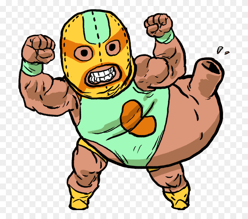 718x680 A Luchador Stomach For The Menudo Episode Cartoon, Hand, Person, Human HD PNG Download