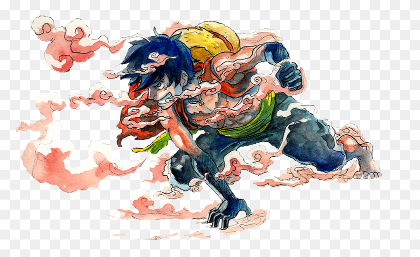 966x564 A Luffy On Your Dash I39m A Bit Late On The Birthday Watercolor Luffy, Person HD PNG Download