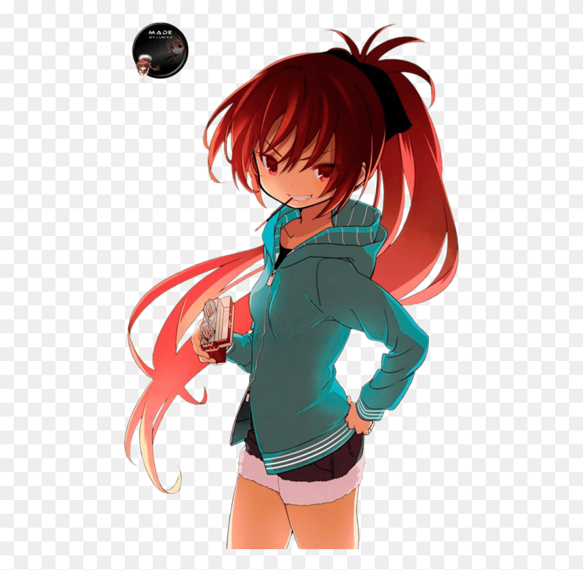 485x761 A Magical Girl Anime Girl Red Hair Style, Manga, Comics, Book HD PNG Download