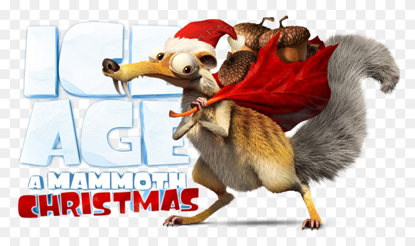 1000x562 A Mammoth Christmas Special Image Acorn Guy From Ice Age, Advertisement, Animal, Poster HD PNG Download