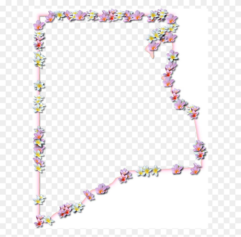 613x768 Descargar Png Mapa De Arcilla Con Un Borde Resplandor De Color Coral Y Diseño Floral Rosa, Gráficos, Papel Hd Png