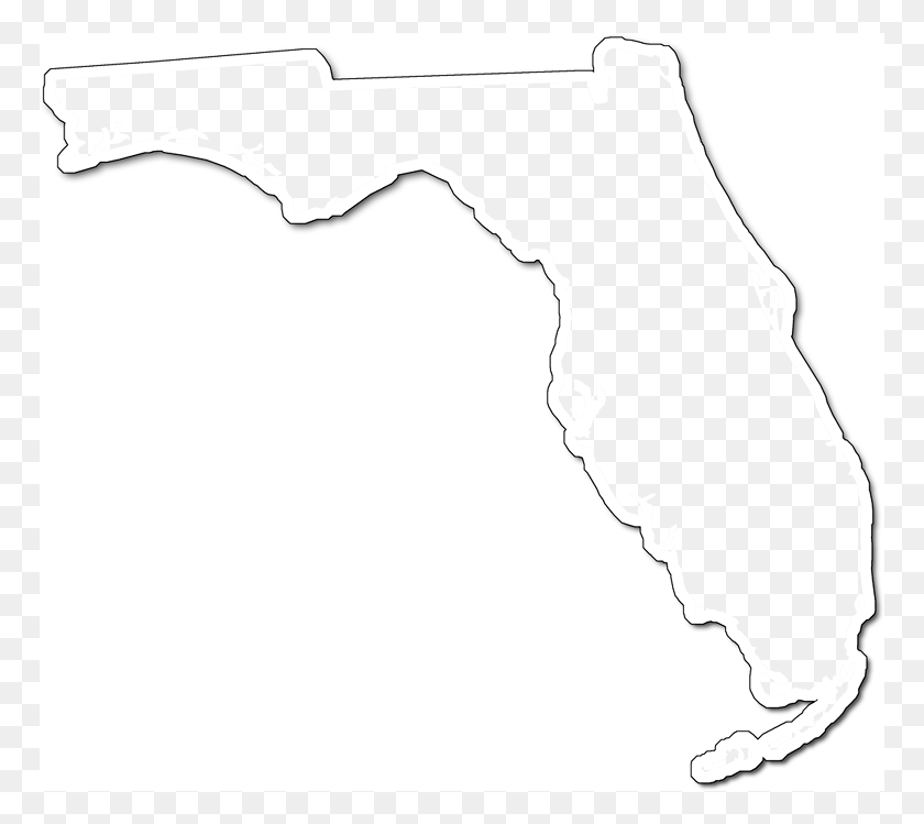 768x689 A Map Of Florida With An Outer Shadow Around The Map Florida Transparent Background, Weapon, Weaponry, Blade HD PNG Download