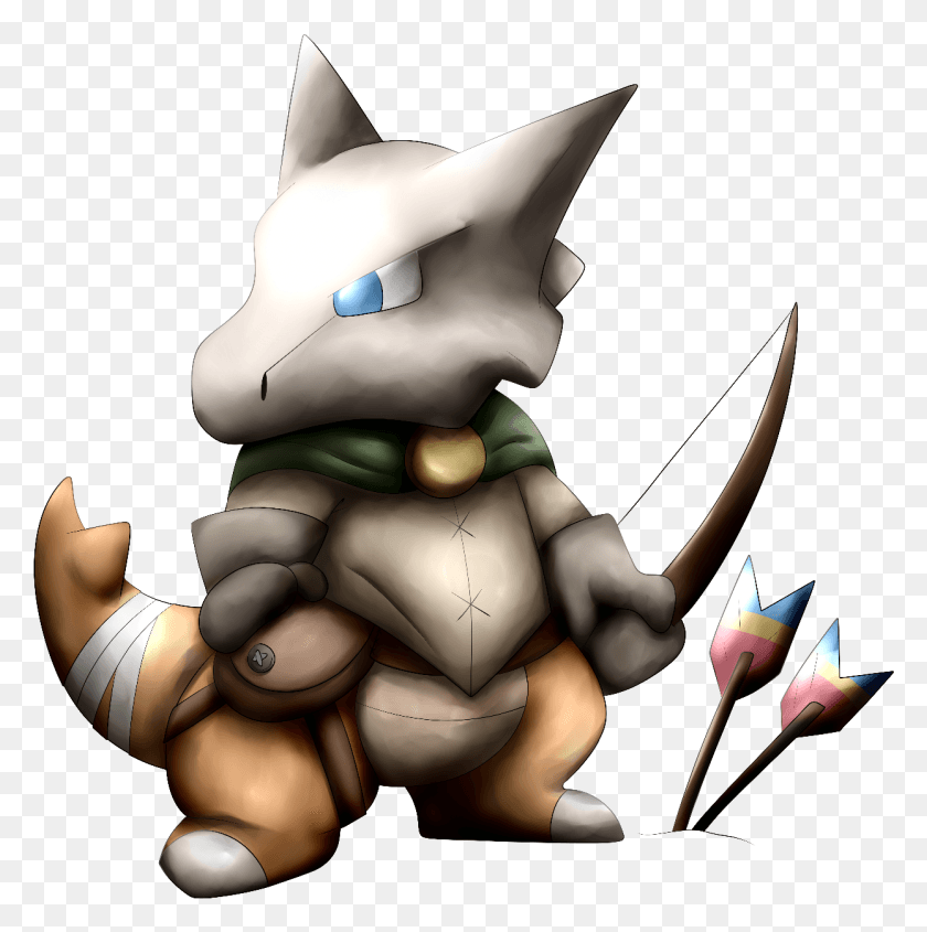 1245x1253 A Marowak Wearing Light Armour And Holding A Bow Cartoon, Toy, Statue HD PNG Download